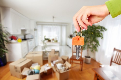 Person using a screen reader on a smartphone to view Hackney removal service details