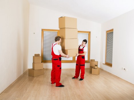 Professional driver loading items into a removal truck in Hackney